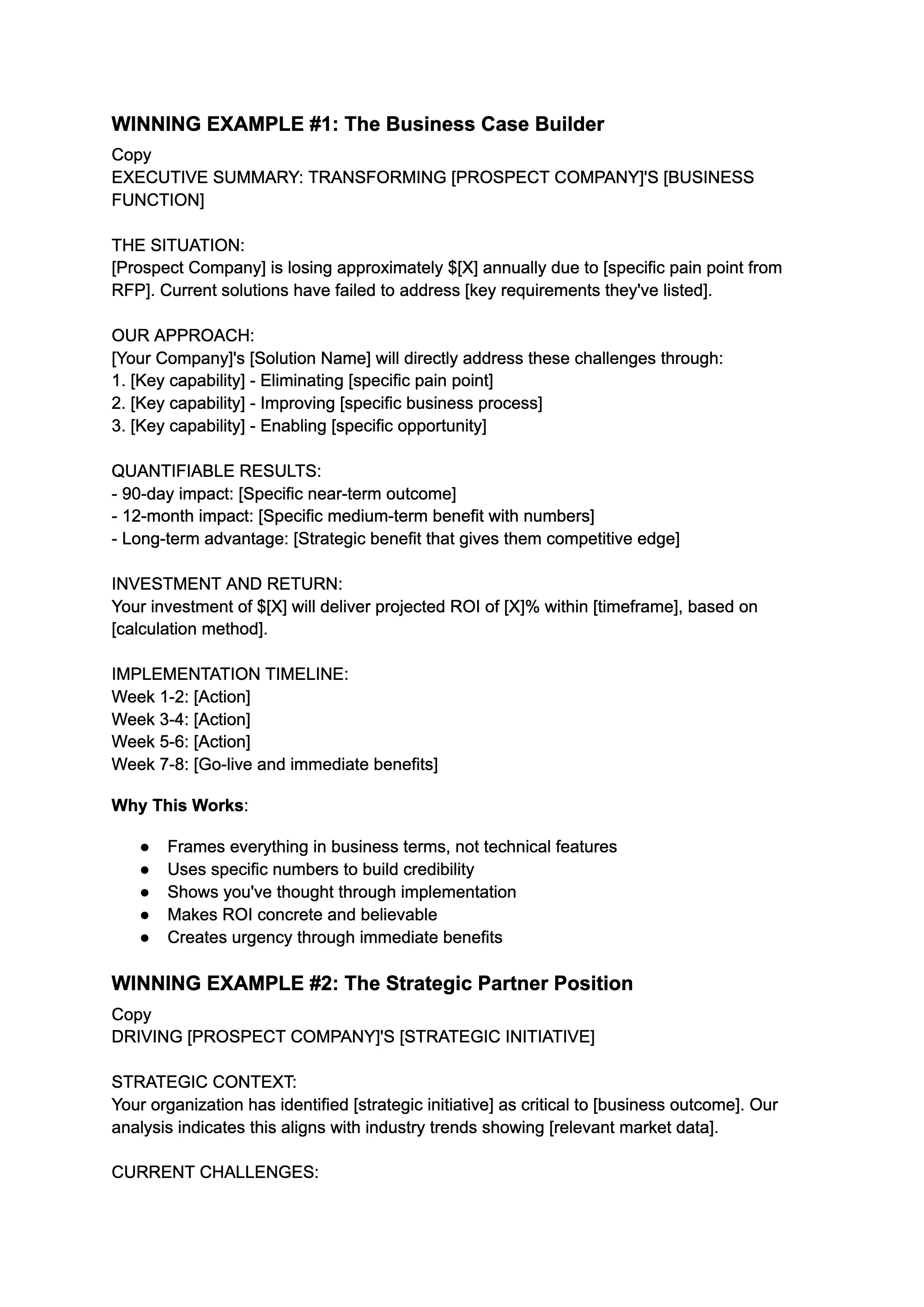 Winning RFP Response Examples, page 3