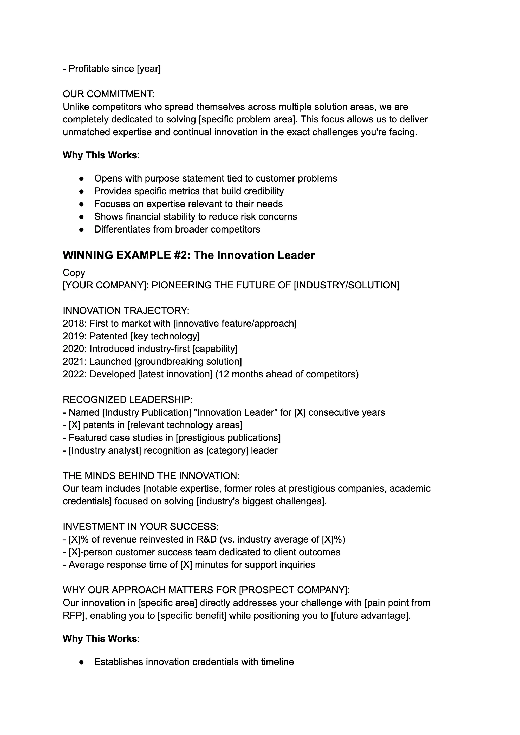 Winning RFP Response Examples, page 9
