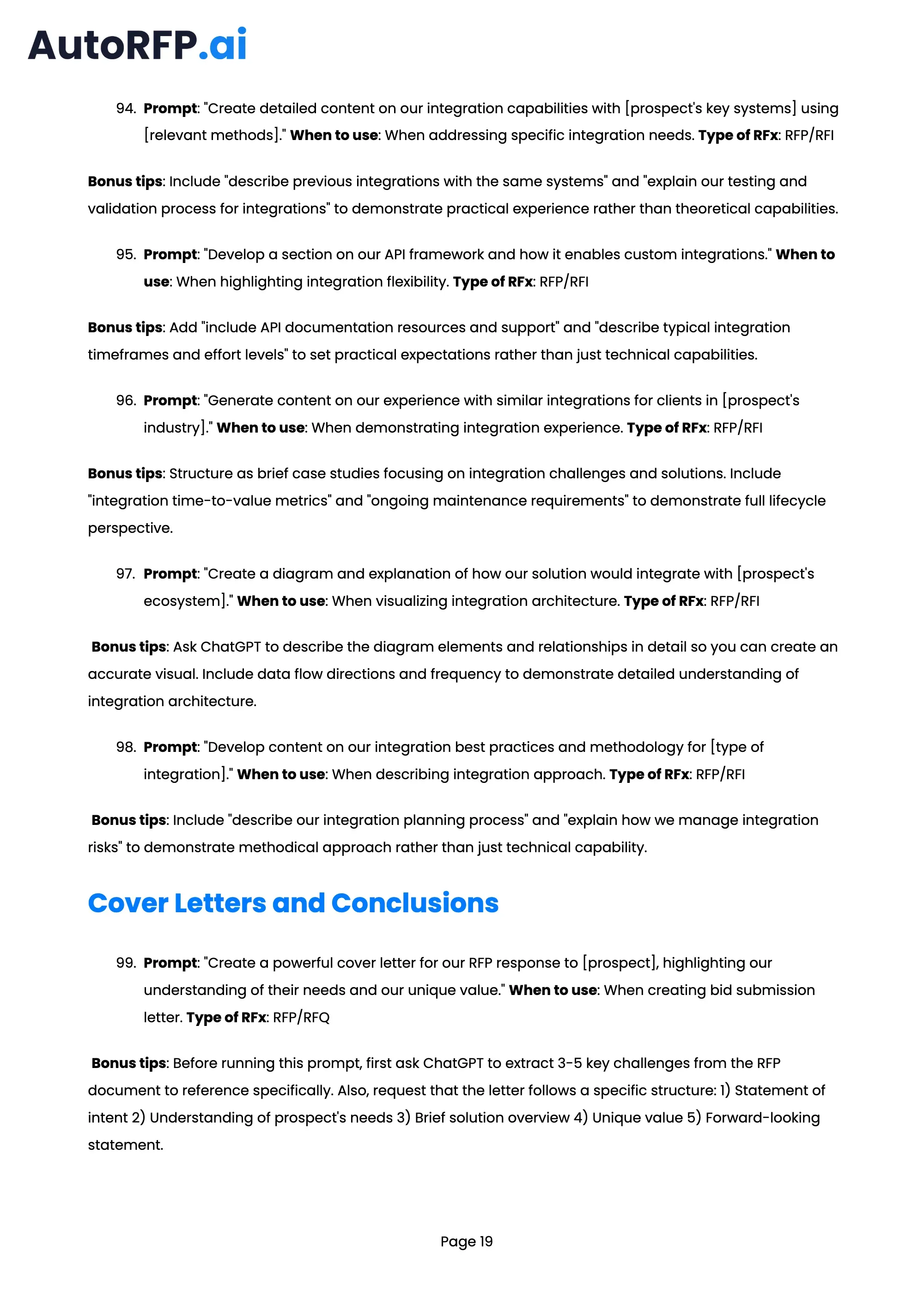 101 ChatGPT Prompts to Improve Your RFP Bid Quality, page 19