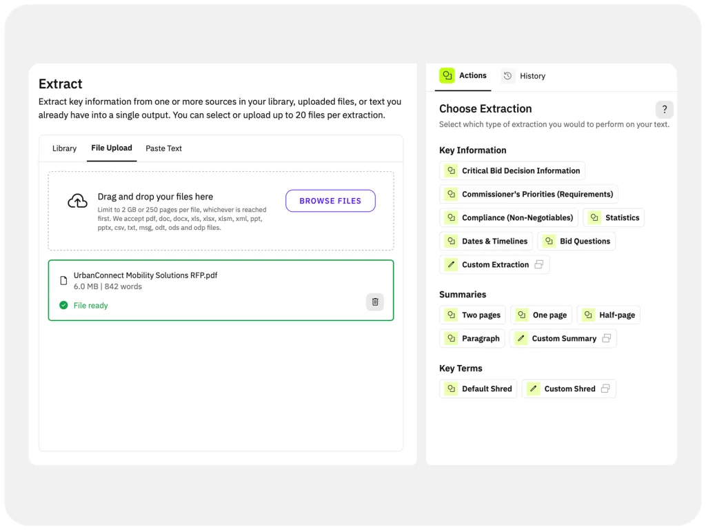 AutogenAI Extract tool screenshot from the pricing article