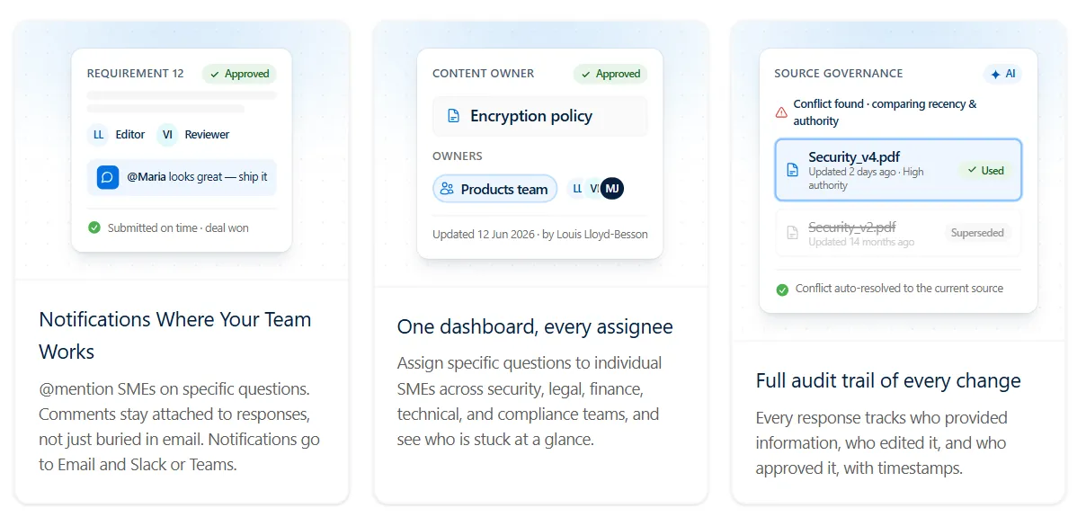 AutoRFP.ai fund-level reviews, approvals, and audit trails