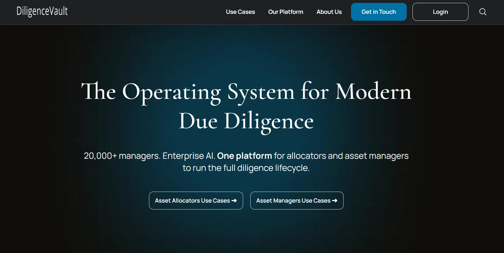 DiligenceVault DV Pulse investment-management diligence platform