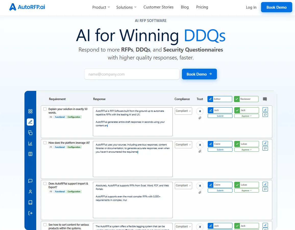 AutoRFP.ai platform for private equity DDQ response automation