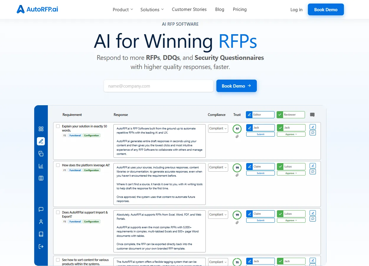 AutoRFP.ai platform for financial services RFP and DDQ responses