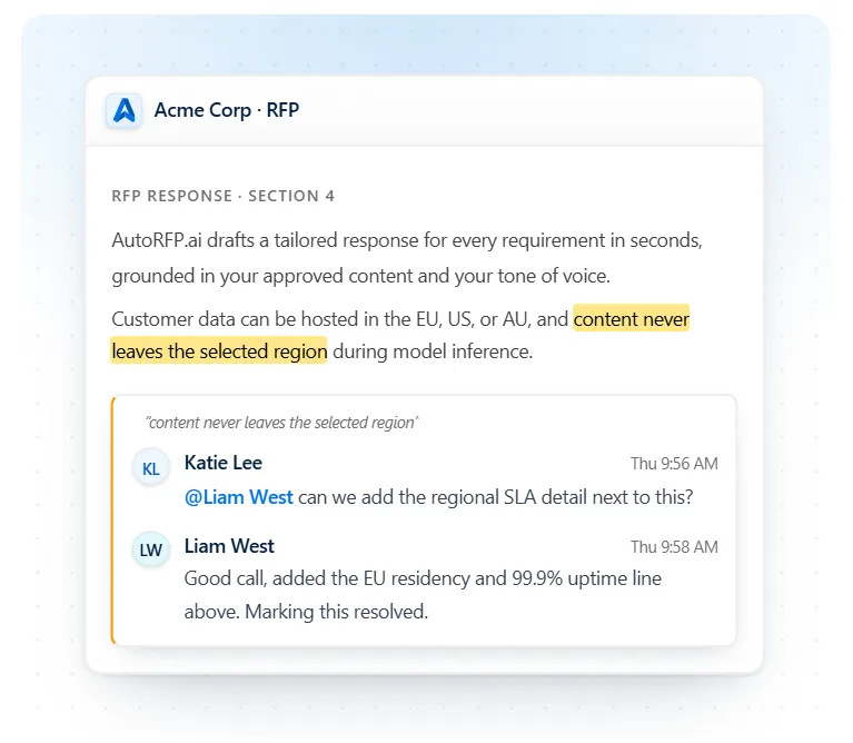 AutoRFP.ai sequential approvals and audit trails