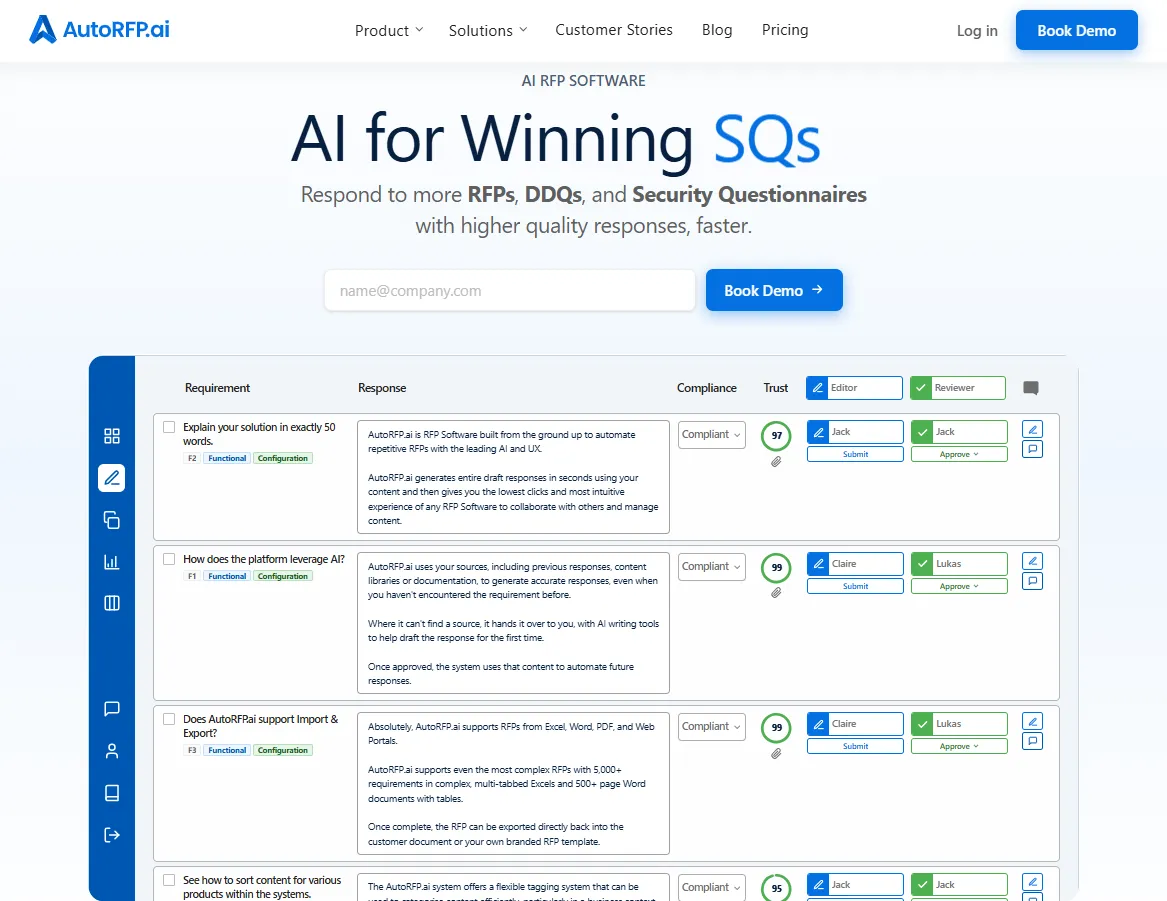 AutoRFP.ai platform for health tech RFP and security questionnaire responses