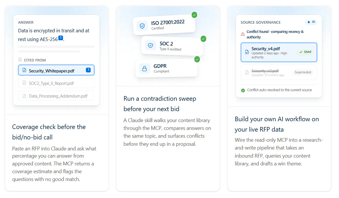 AutoRFP.ai read-only MCP access with approvals kept in the platform workflow