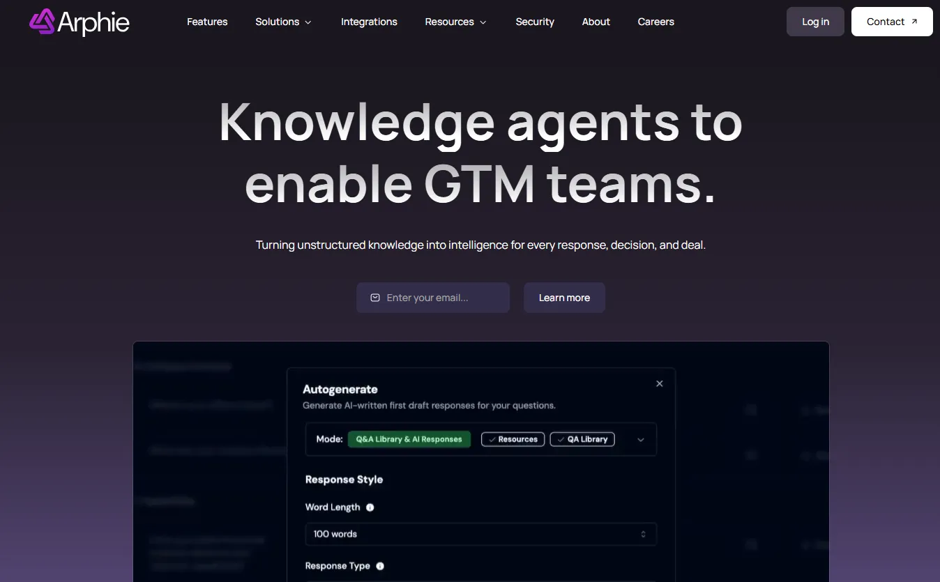 Arphie source-transparent RFP and questionnaire platform