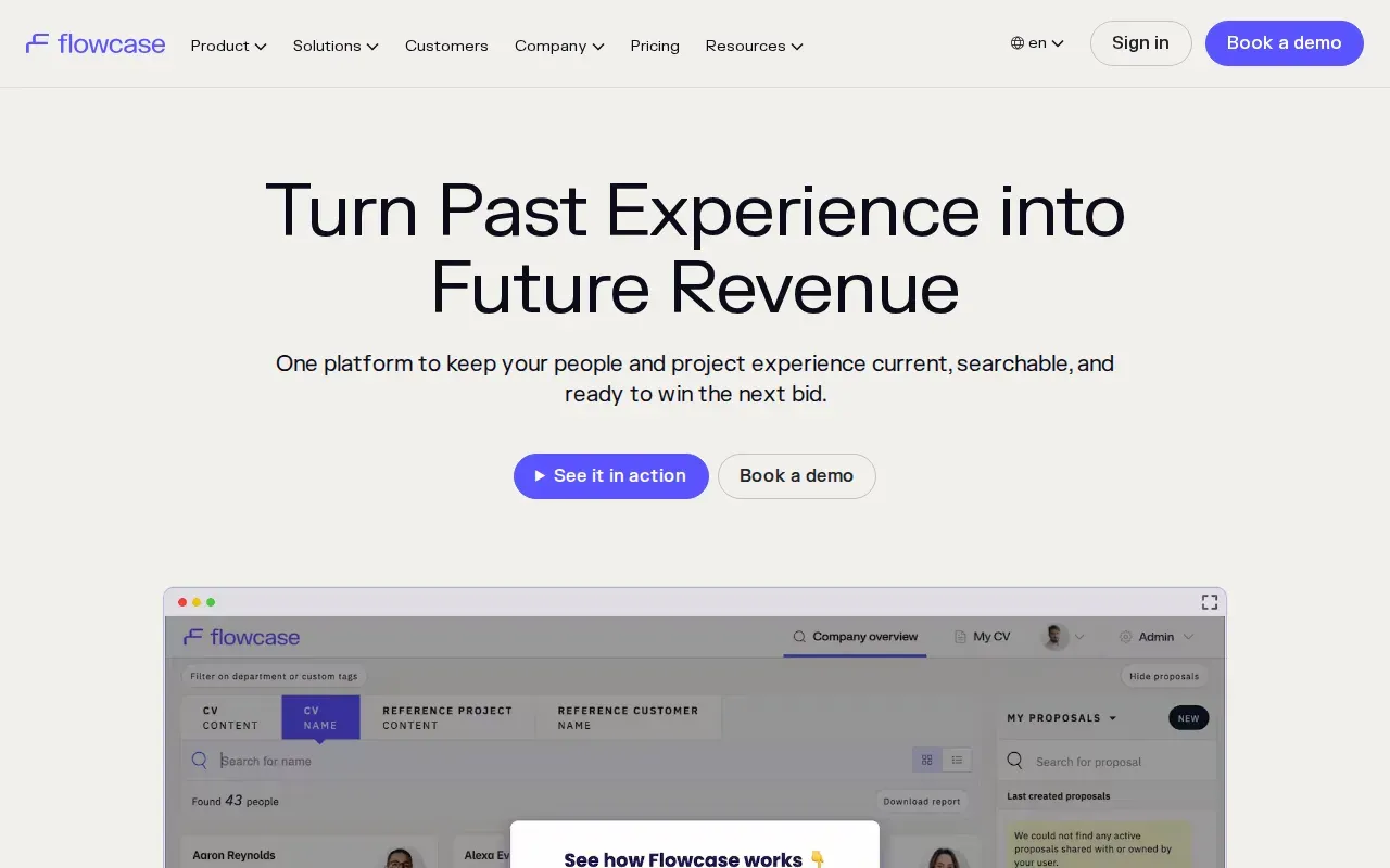 Flowcase people and project experience platform