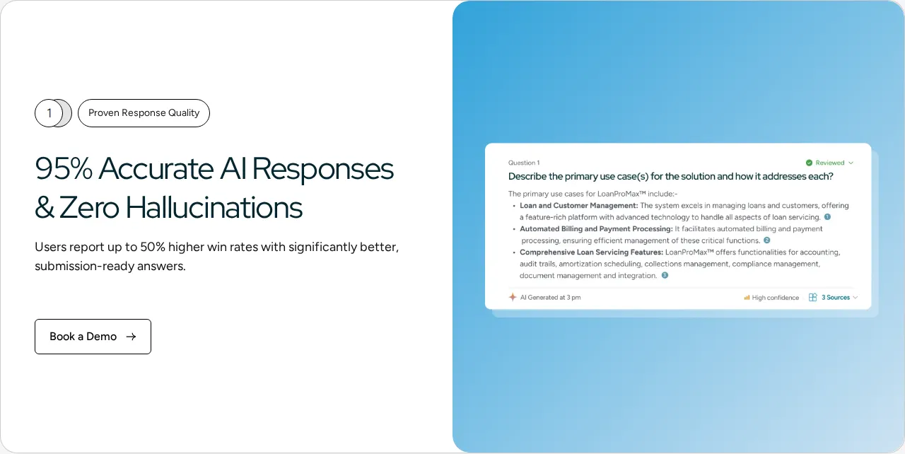 Inventive homepage block stating 95% accuracy and an absolute hallucination
claim