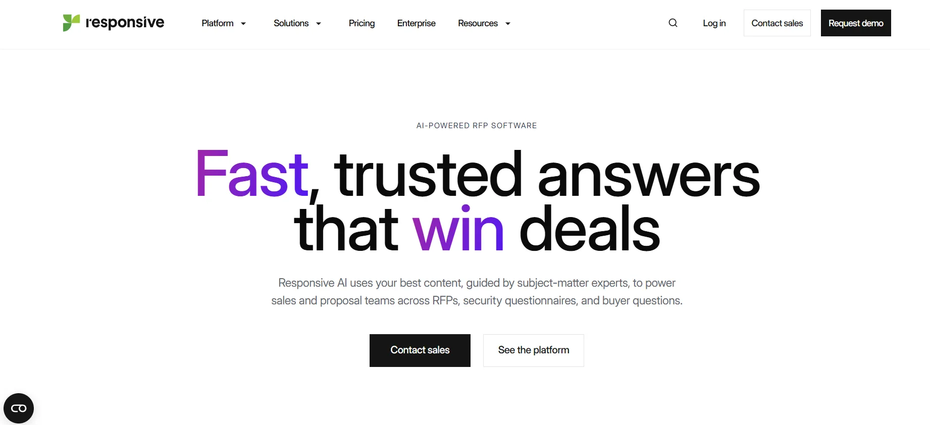 Responsive RFP software platform