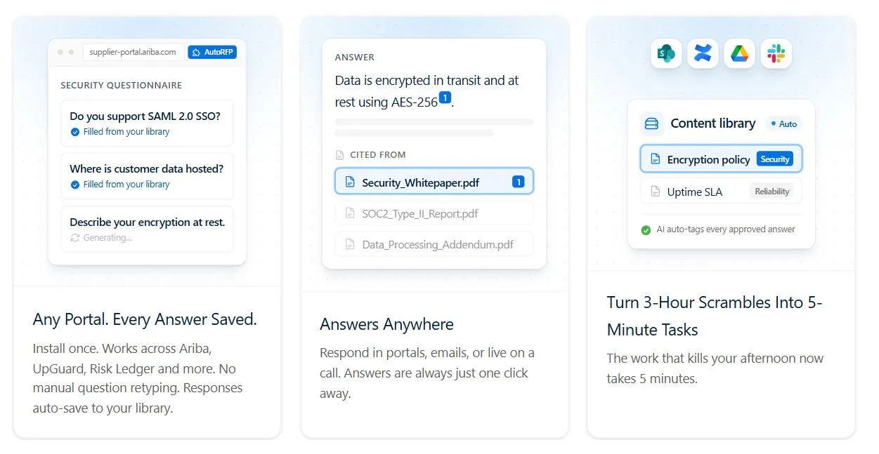 Portal Agent completing a buyer security or procurement portal questionnaire