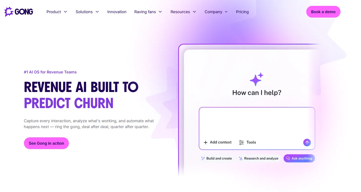Gong conversation intelligence platform