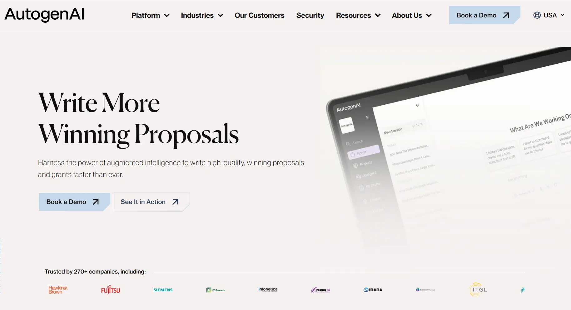 4. AutogenAI: Best for Narrative-Heavy and Complex Proposal Writing