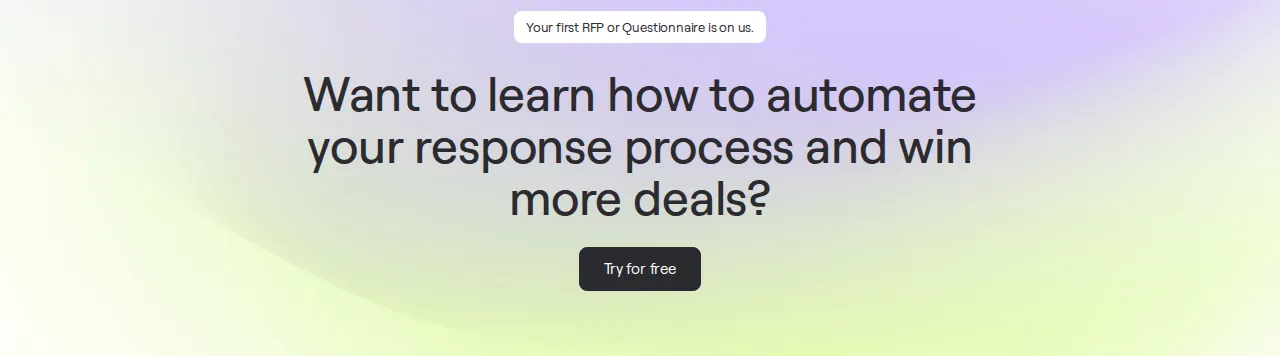 Steerlab homepage stating the first RFP or questionnaire is
free