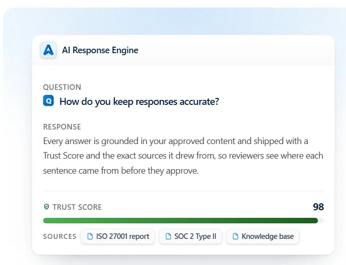 AutoRFP.ai Trust Scores and source traceability on answers