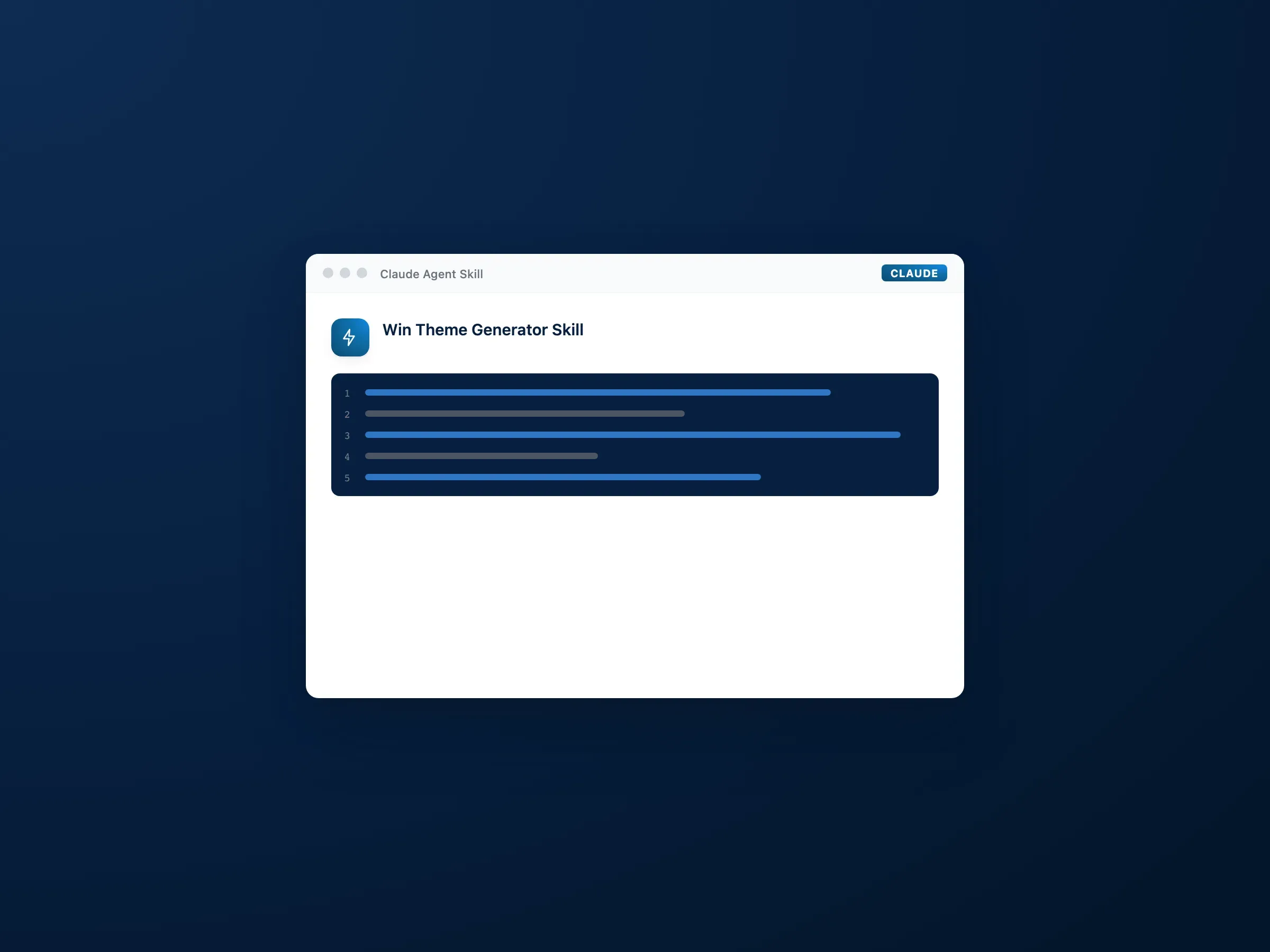 Win Theme Generator Skill preview