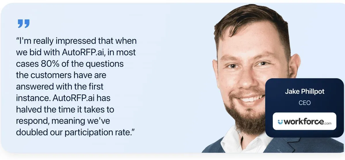 Workforce.com customer story results with AutoRFP.ai