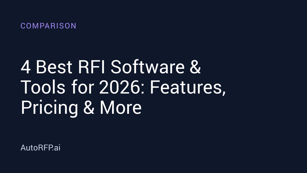 Top Speed Rfi 4 Best RFI Software & Tools for 2026: Features, Pricing & More - AutoRFP.ai